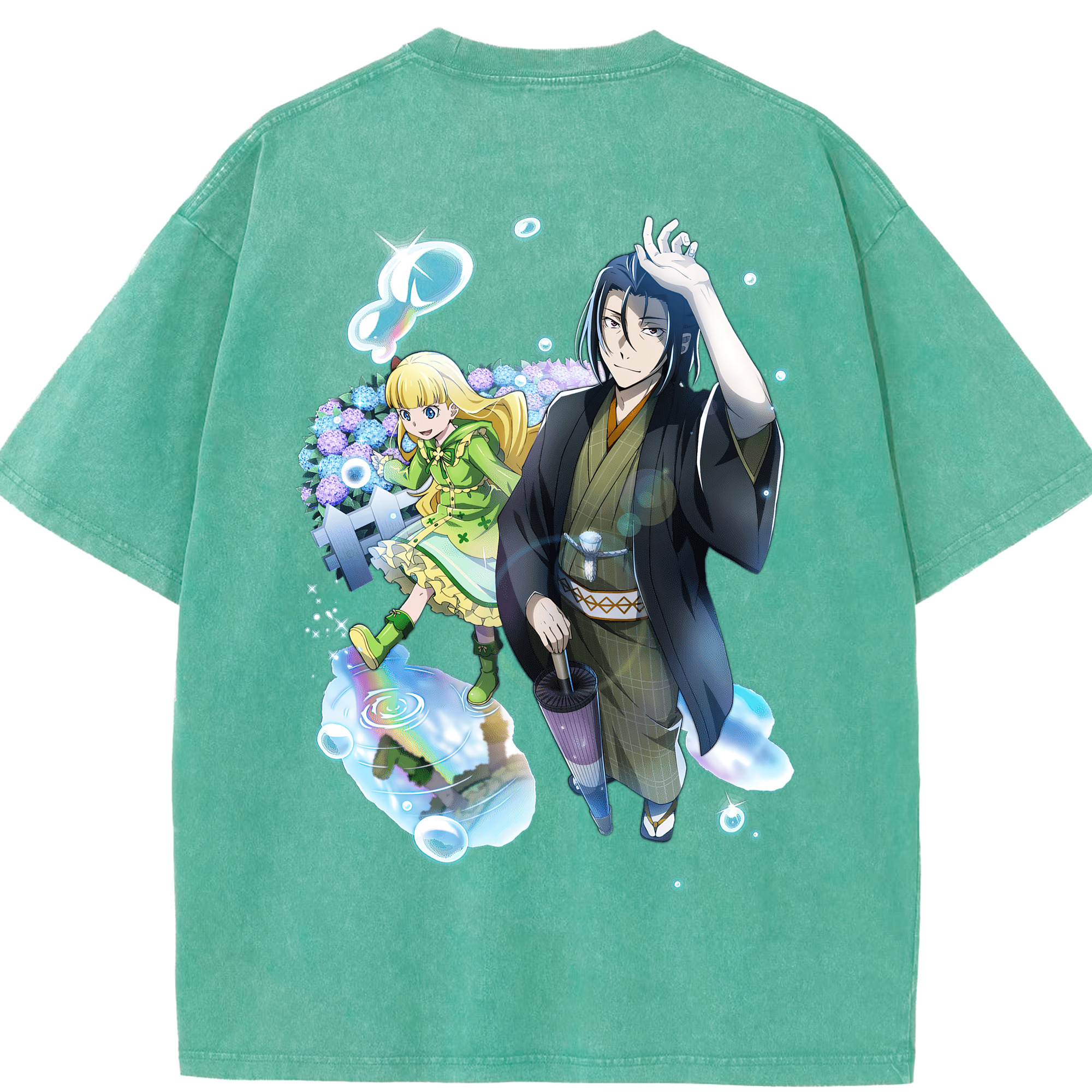 （画像用） 文豪ストレイドッグス Bungo Stray Dogs 綿100% ヴィンテージ風 半袖Tシャツ（背面プリント）